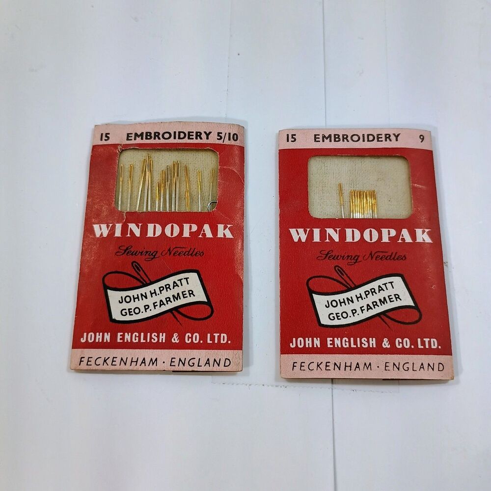 Lot Of 2 Vintage Embroidery Sewing Needles In Original Packaging John English